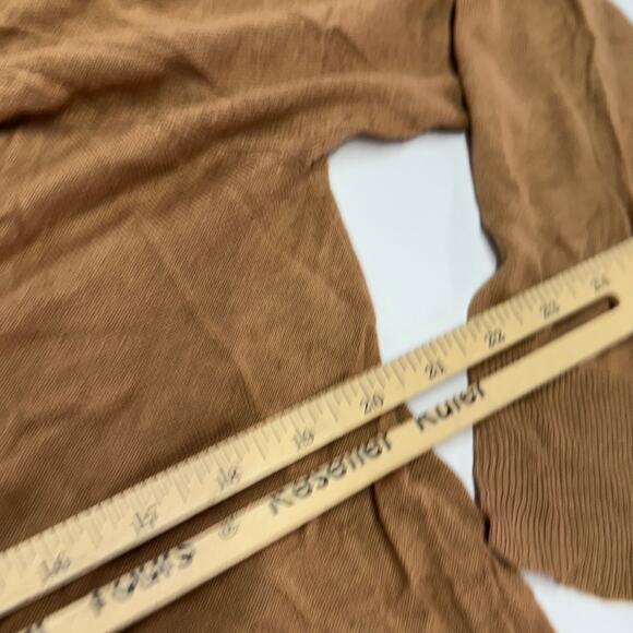 Zara Sweater Womens Large Brown Knit Basic Fine Knit Top Lightweight - Picture 10 of 10